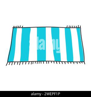 Striped Beach Mat Vector Illustration Stock Vector