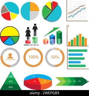 Set of infographics elements for business design. Vector Illustration. Stock Vector