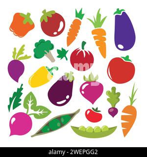 vegetables icons over white background. colorful design. vector illustration Stock Vector