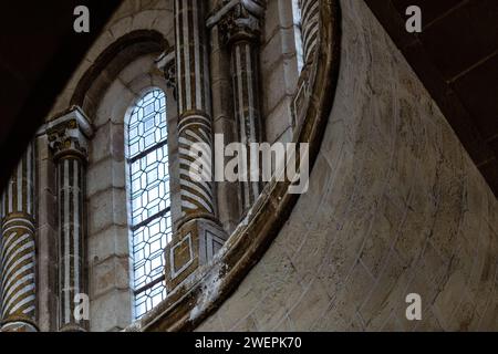 Zamora, Spain - April 7, 2023: Interior view of the dome of the romanesque Cathedral of Zamora. Telephoto lens Stock Photo