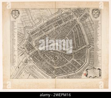 Map of Leiden, Anonymous, 1652 print At the top left of the city coat ...