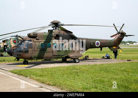 Slovanian Air Force Eurocopter AS532 Cougar transport helicopter. Liege, Belgium - May 13, 2007 Stock Photo