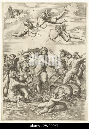 TRIOMF VAN GALATEA MET TRITONS IN NEREïDEN IN PUTTI, ANONYMOUS, AFTER ...