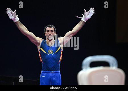 Vahagn Davtyan (Armenia). European Championships Munich 2022: Artistic Gymnastics, Rings Men's Final. Stock Photo