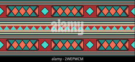 Abstract seamless pattern in Southwest design - Vector Illustration Stock Vector