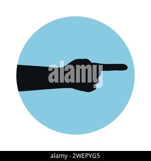 Silhouette of a hand with index finger. Hand pointing finger. Vector illustration Stock Vector