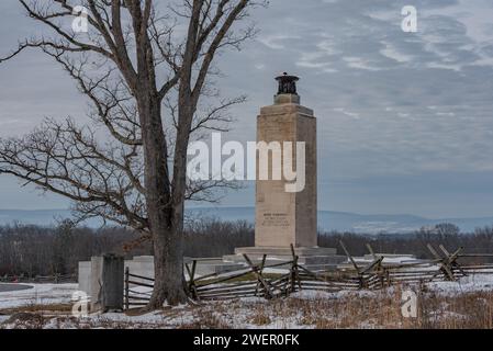 Eternal Light Peace Memorial on a Winter Afternoon, Gettysburg PA USA Stock Photo