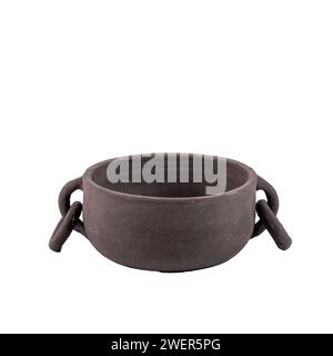 trendy design decorative ceramic bowl isolated on white background Stock Photo