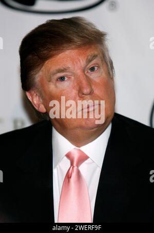 **FILE PHOTO** Donald Trump Ordered To Pay E. Jean Carroli $83 Million In Damages In Defamation Trial. Donald Trump listens in during the press conference announcing that Tara Conner will continue her reign as Miss USA 2006 at Trump Tower on December 18, 2006 in New York City. Credit: RD/MediaPunch Stock Photo