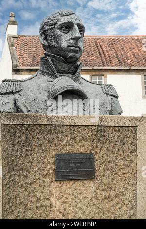 Bust of the interesting and controversial figure Admiral Lord Thomas Alexander Cochrane,  10th Earl of Dundonald, 1775 - 1860. Stock Photo