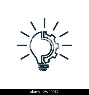 Innovation, Light Bulb and Cog Inside, Inspiration, Lamp, Light Bulb, Idea Icon Design Template Elements Stock Vector