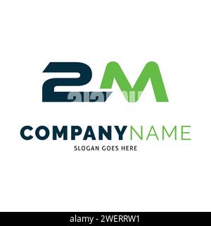 Initial Letter 2M Icon Vector Logo Template Illustration Design Stock Vector