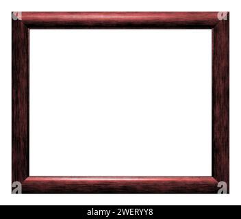 Brown wooden frame isolated on the white background. Stock Photo
