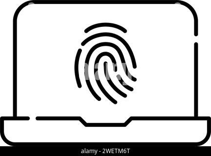 Fingerprint access to personal profile. Pixel perfect icon Stock Vector