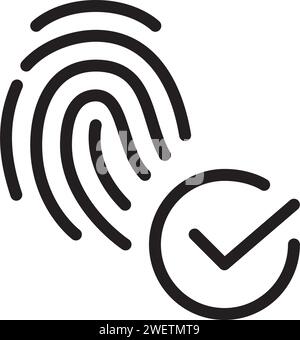 Fingerprint recognition passed. Pixel perfect icon Stock Vector