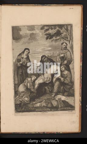 Obviously of Christ, 1660 print Mary and John the Evangelist support ...