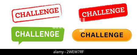 challenge button speech bubble and stamp label sticker competition opportunity Stock Vector