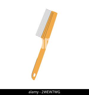 A comb for grooming pets. A grooming tool. A pet care item. Flat vector illustration isolated on a white background Stock Vector