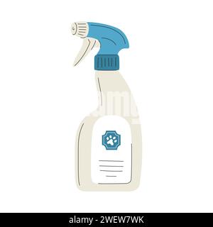 Spray for dogs. A pet care item. A flat vector illustration isolated on a white background Stock Vector