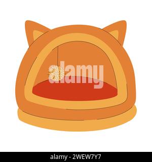 A house, a cot for a cat or dog. A pet care item. A flat vector illustration isolated on a white background Stock Vector