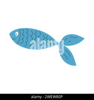 A simple fish. A flat vector illustration isolated on a white background Stock Vector