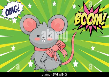 cute mouse couple love pop art design vector image Stock Vector