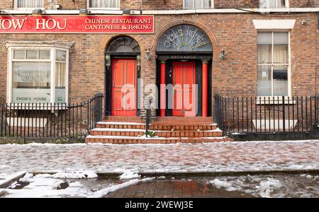 Liverpool, united kingdom January, 16, 2024 Colourful doors in Victorian old house in Liverpool, UK Stock Photo