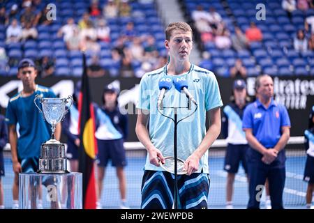 Melbourne, Australie. 27th Jan, 2024. Jan Kumstat during the Australian Open AO 2024 Grand Slam tennis tournament on January 26, 2024 at Melbourne Park in Melbourne, Australia. Credit: Victor Joly/Alamy Live News Stock Photo