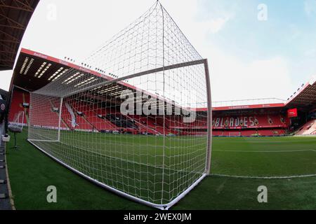 Sheffield, UK. 27th Jan, 2024. Interior view of the stadium ahead of the Emirates FA Cup Fourth Round match Sheffield United vs Brighton and Hove Albion at Bramall Lane, Sheffield, United Kingdom, 27th January 2024 (Photo by Conor Molloy/News Images) in Sheffield, United Kingdom on 1/27/2024. (Photo by Conor Molloy/News Images/Sipa USA) Credit: Sipa USA/Alamy Live News Stock Photo
