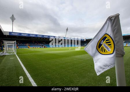 Leeds, UK. 27th Jan, 2024. A general view inside Elland Road Stadium ahead of the Emirates FA Cup Fourth Round match Leeds United vs Plymouth Argyle at Elland Road, Leeds, United Kingdom, 27th January 2024 (Photo by James Heaton/News Images) in Leeds, United Kingdom on 1/27/2024. (Photo by James Heaton/News Images/Sipa USA) Credit: Sipa USA/Alamy Live News Stock Photo