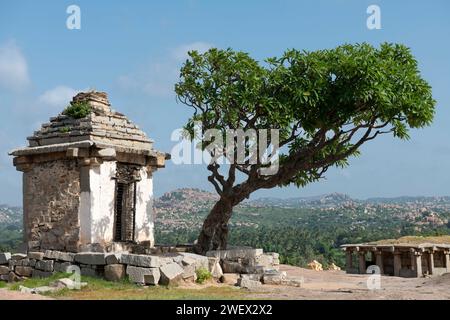 Hanuman Temple on Hemakuta Hill, Hampi, Vijayanagara District, Karnataka, India Stock Photo