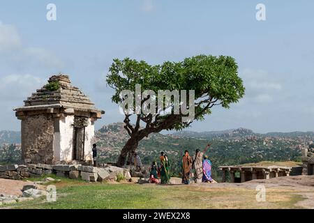 Hanuman Temple on Hemakuta Hill, Hampi, Vijayanagara District, Karnataka, India Stock Photo