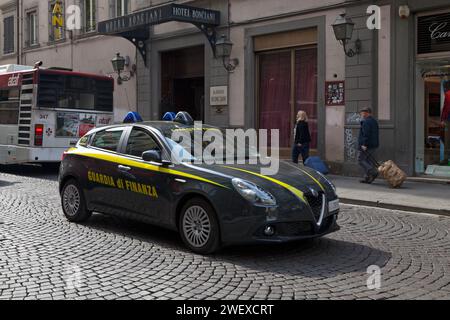 Florence, Italy - April 02 2019: Car of the Guardia di Finanza (GdF), an Italian law enforcement agency under the authority of the Minister of Economy Stock Photo