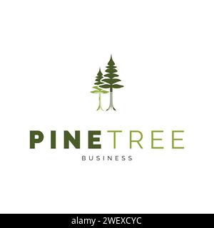 Pine Tree Icon Logo Design Template Stock Vector