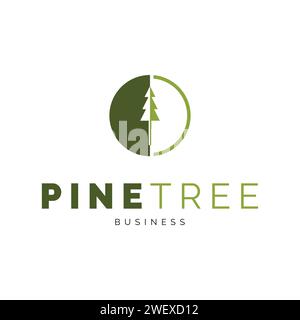 Pine Tree Icon Logo Design Template Stock Vector
