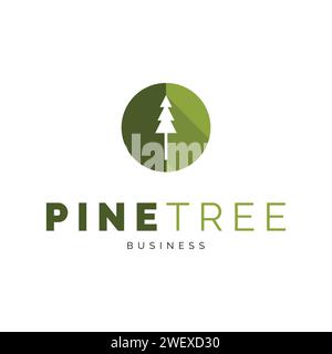 Pine Tree Icon Logo Design Template Stock Vector