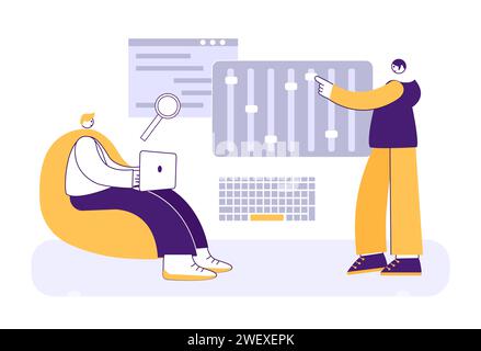 Software testing concept of development and programming, Stock Vector
