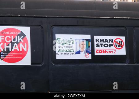 Trafalgar Square, London, UK. 27th Jan 2024. Anti ULEZ protest. Credit: Matthew Chattle/Alamy Live News Stock Photo