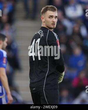 Leicester, UK. 27th Jan, 2024. Jakub Stolarczyk (LC) at the Leicester City v Birmingham City EPL Championship match, at the King Power Stadium, Leicester, UK on 27th January, 2024. Credit: Paul Marriott/Alamy Live News Stock Photo