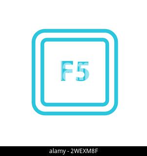 Refresh button F5 keyboard. From blue icon set. Stock Vector