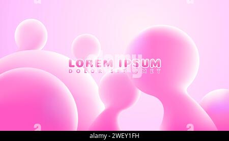 Smooth chewy bubble gum like cotton candy in sweet pink color. Abstract background design in eps vector file Stock Vector