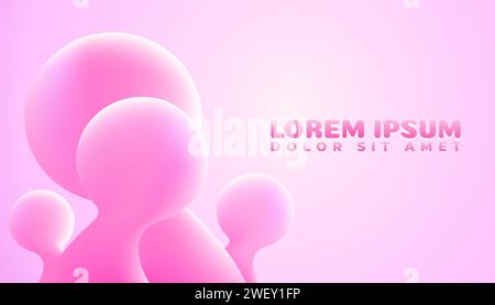 Smooth chewy bubble gum like cotton candy in sweet pink color. Abstract background design in eps vector file Stock Vector