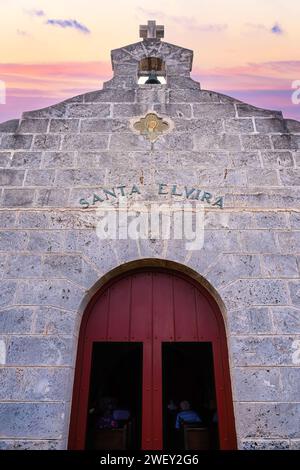 Facade Santa Elvira Church, Varadero, Cuba Stock Photo