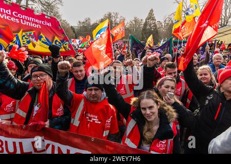 Cheltenham, UK, 27 January 2024, TUC Protect the right to strike demonstration.   Credit: Neil Terry/ Neil Terry Photography Credit: Neil Terry/Alamy Live News Stock Photo