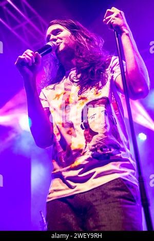 Milan Italy. 25th Jan 2024. The American band MAYDAY PARADE performs live onstage at Fabrique opening the show of Simple Plan. Stock Photo