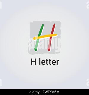 H Letter Icon Design Single Isolated Logo Design Brand Corporate Identity Various Colors Editable Template Vector Monogram Emblem Illustration Brand Stock Vector