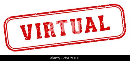 virtual stamp. virtual rectangular stamp isolated on white background Stock Vector