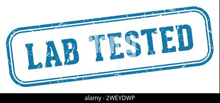 lab tested stamp. lab tested rectangular stamp isolated on white background Stock Vector