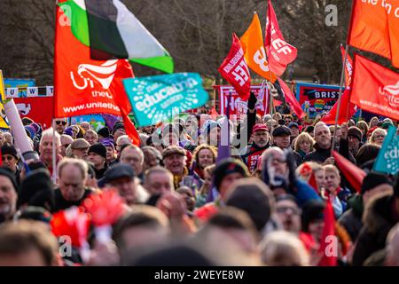 Cheltenham, UK, 27 January 2024, TUC Protect the right to strike demonstration.   Credit: Neil Terry/ Neil Terry Photography Credit: Neil Terry/Alamy Live News Stock Photo