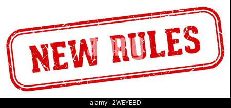 new rules stamp. new rules rectangular stamp isolated on white background Stock Vector